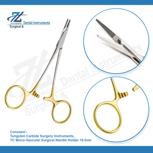 Porte-aiguille micro vasculaire TC 18cm en acier inoxydable porte-aiguille micro vasculaire en carbure de tungstène Instruments chirurgicaux haute TC - Product Image 3