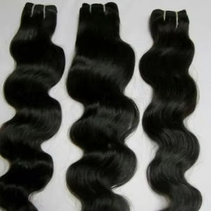 Extensiones de cabello humano de templo alineado con cutícula ondulada, paquete sin procesar de trama doble de donante individual virgen indio crudo - Product Image 1