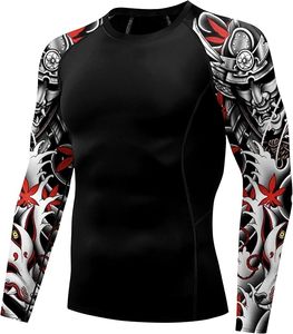 Chemises de protection anti-éruption cutanée à manches longues pour le sport et la course à pied unisexe, polyester/nylon 220g, séchage rapide, impression numérique, entraînement - Product Image 1