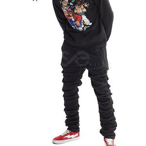 Pantalón de chándal apilado superventas personalizado Moq bajo diseño de logotipo profesional pantalón de chándal apilado - Product Image 2