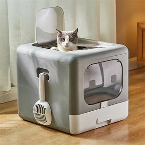 Anti Splash Grote Gesloten Kattenbak Met Opvouwbaar Plastic Ontwerp En Geurcontrole - Product Image 6