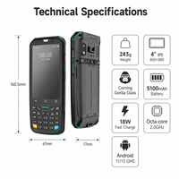 Hyatta Modelo 4, Terminal Portátil Industrial de Doble Motor, 243g, Escáner 2D, Teclado Físico de 26 Teclas, IP68, Android 11, 5100mAh, NFC, 4G
