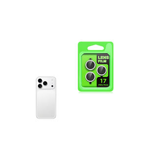 Protecteur d'objectif d'appareil photo en verre trempé en alliage d'aluminium argenté titane Zore CL-07 pour iPhone 17 Pro Max - Product Image 1