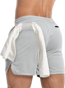 Shorts de sport décontractés pour hommes avec poches zippées de 5 pouces, tissu respirant à séchage rapide pour la course et l'entraînement - Product Image 6