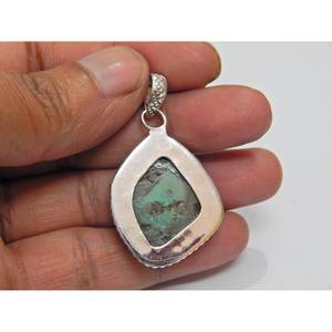 Joyería de Plata de Ley 925 hecha a mano colgante de cabujón turquesa Natural regalo para niñas y mujeres con encantadores dijes - Product Image 5
