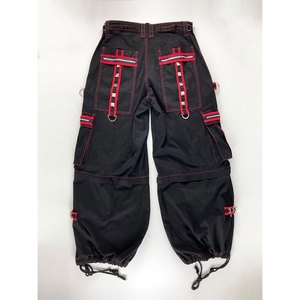 Pantalons convertibles pour hommes en shorts, style gothique, vente en gros, punk, gothique, noir/rouge, clous, fermeture éclair, chaînes, pantalons - Product Image 2