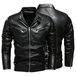 Veste de moto pour homme en cuir véritable noir d'hiver, imperméable, respirante, écologique, coupe ajustée, doublée de fourrure, fermeture éclair - Product Image 6