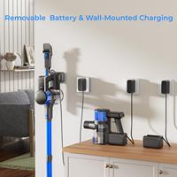 Aspirateur Cyclone Sans Fil Autonome pour Usage Domestique avec Brosse Anti-Emmêlement et Fixation Murale pour Recharge