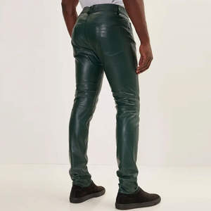 Pantalon en cuir d'agneau pour homme de qualité supérieure, couleur personnalisée, style streetwear, prix bas pour les derniers pantalons en cuir en vente - Product Image 3