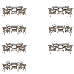 Mandalino Kubu Living Set atemporal que Combina texturas de ratán natural con diseño contemporáneo para muebles del hogar - Product Image 2