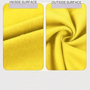 Sweat-shirt en tissu doux et lourd de couleur jaune unie sur mesure sweat-shirt respirant en coton mélangé pour hommes - Product Image 6