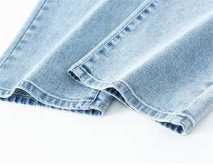 Jean droit vintage à rayures latérales, pantalon baggy en denim bleu délavé, jean tendance Hip Hop Hombre - Product Image 6