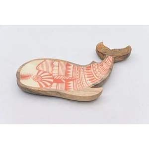 Plateau de service en bois artisanal écologique en forme de poisson long, design imprimé en émail bleu, plateau décoratif moderne, mariage, Diwali - Product Image 5