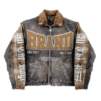 Vente en Gros d'Usine Costumes en Jean pour Hommes, 100% Coton, Design Personnalisé, Délavé Soleil, Effet Usé, Streetwear, Vintage avec Strass