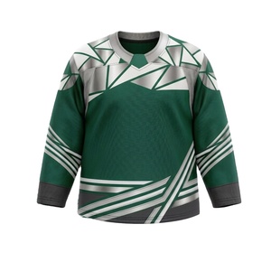 Maillots de hockey sur glace personnalisés de haute qualité 2025, 100% polyester, écologiques, séchage rapide, uniformes brodés - Product Image 1