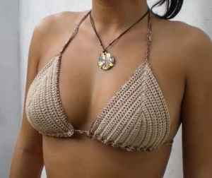 Sujetador de ganchillo hecho a mano estilo ropa de playa Bikini Casual Sexy Paisley traje de baño para mujeres última ropa de vacaciones hecha a mano India - Product Image 3