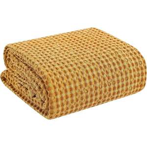 Hot Selling <b>Waffle</b> Knitted Cotton <b>Blanket</b> Soft Touch and Clean Cut Best Price for Sleep or Living Room Comfort - Product Image 3