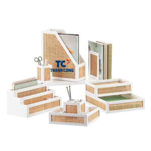 Venta al por mayor The Container Store Artisan Natural Rattan Cane Rectángulo Organizador giratorio Negro Hecho en Vietnam - Product Image 2