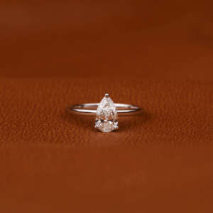 18KT Solid Gold Plated Luxury Pear Cut Lab Grown Diamond Engagement <b>Ring</b> <b>Solitaire</b> Setting Fashion Engagement Surprise Gift <b>Ring</b> - Product Image 2