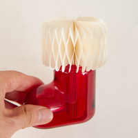 Exposition nouveau produit mignon rouge Santa Boot verre bouteille mémoire diffuseur bouteille encre et papier nid d'abeille diffuseur roseau ensemble