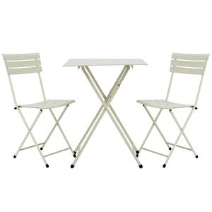 Contemporary <b>Garden</b> Dining Set <b>Foldable</b> Iron <b>Table</b> & Chair 3 Colors Outdoor Furniture CBCF156 - Product Image 5
