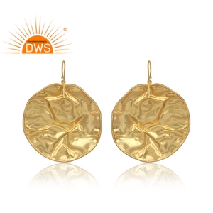 Pendientes colgantes redondos chapados en oro de 18 quilates de plata de ley más vendidos, fabricante de joyería fina Demi - Product Image 4