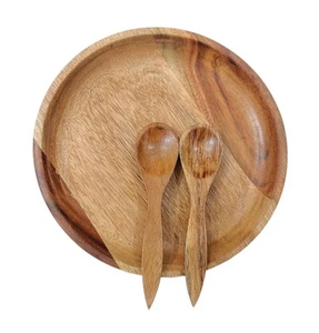 Plaque de chargeur de haute qualité en bois de manguier lavable en toute sécurité accessoire de mariage fait à la main vente chaude - Product Image 5