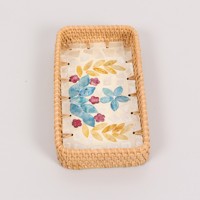 Plateau à fruits en rotin écologique 3 pièces rectangulaire multi-usages mélange de rotin nacre plateau de service pour la maison fabriqué au Vietnam