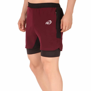 Pantalones cortos de compresión de estilo callejero para hombre, pantalones cortos de gimnasio para correr teñidos lisos únicos en diferentes tamaños, precios al por mayor - Product Image 2