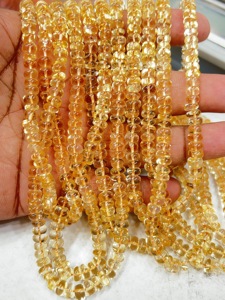 6-7mm Natural Yellow <b>Citrine</b> Quartz Smooth Rondelle Beads 17 Inch Strand for Necklace <b>Bracelet</b> DIY Jewelry - Product Image 2