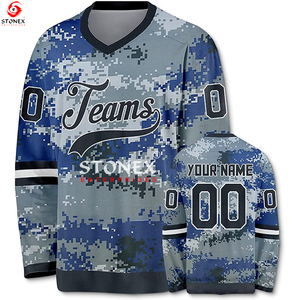 Vente en gros directe d'usine Maillots de hockey sur glace sublimés au meilleur prix Polyester pour adultes avec impression de conception de logo de couleur personnalisée - Product Image 3