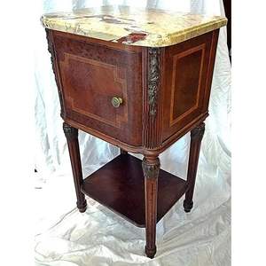 Chevet élégant de style français en acajou fait à la main avec rangement, sculptures ornées personnalisables, panneau incrusté, hôtel classique - Product Image 2