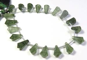 Cuentas de corte facetadas de cuarzo rutilo verde, 12-14mm, 20 cuentas, hebra de 8 ", cuentas de gemas en forma de lágrima de cuarzo rutilo Natural de alta calidad - Product Image 6