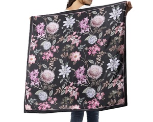 Handmade Luxurious <b>Silk</b> Summer Jacquard <b>Scarves</b> <b>Square</b> Printed Shawls Fouta Adding Elegance to Any Outfit Made in India - Product Image 3