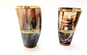 Viking Horn Vodka Shot Glass Buffalo Horn Tequila Shots Glasses 60ml Ox Horn Shots for Vodka Beer Whisky by HANNAN HANDITCRAFT - Product Image 2