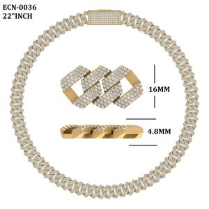 สร้อยคิวบาสุดหรู ทองคำแท้ 10K ขนาด 16 มม. ยาว 22 นิ้ว ประดับเพชรธรรมชาติทรงกลม มีทุกขนาด - Product Image 5