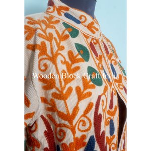 Best Selling <b>Short</b> Winter <b>Jacket</b> for Women Handmade Velvet with cotrise Embroidery Breathable Knitted Size Free Decorated Flower - Product Image 3