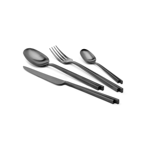 Ensemble de couverts 6 pièces en acier inoxydable au design moderne – Fourchette, couteau, cuillère, baguettes – Compatible lave-vaisselle – Vaisselle de buffet - Product Image 6