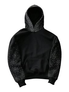 Rhinestone Hoodie Y2K Crystal Graphic <b>Full</b> <b>Zip</b> <b>Sweatshirt</b> Oversized Bling Diamond Pullover Goth Streetwear Hooded Jacket - Product Image 3