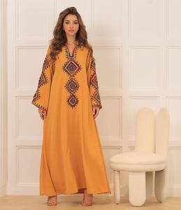 ชุดเดรสมุสลิมแบบดั้งเดิมชุดเดรสผ้าซาตินสไตล์ดูไบ - Product Image 1