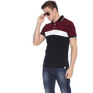 Polo informal de alta calidad para hombre, tejido de punto de bloque de trabajo impreso con logotipo personalizado, hecho de poliéster/algodón - Product Image 4