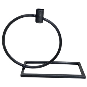 Bougeoir de couleur noire avec dessus doré Bougeoir décoratif de table Bougeoir attrayant de style moderne - Product Image 5