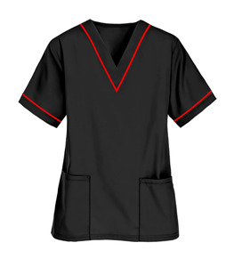 Gommage d'allaitement de haute qualité avec logo personnalisé Tissu doux en poly coton pour femmes OEM Vente en gros Top à col en V Uniformes hospitaliers - Product Image 4