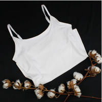 Camisole d'été légère et respirante en coton biologique certifié GOTS à 100 %, taille élastique, soutien discret, blanc pur, OEM ODM