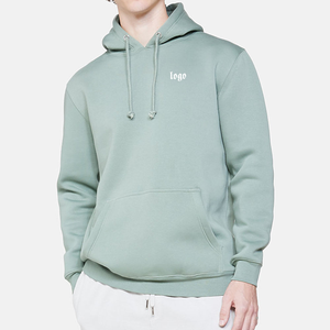 Sweat à capuche à cordon de couleur unie de haute qualité coupe régulière sweat à capuche en polaire uni pour hommes - Product Image 1