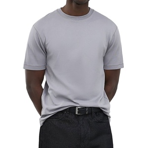 T-shirt décontracté tricoté pour l'extérieur, coupe classique, style streetwear, tendance, été, vintage, prix usine, vente en gros - Product Image 1