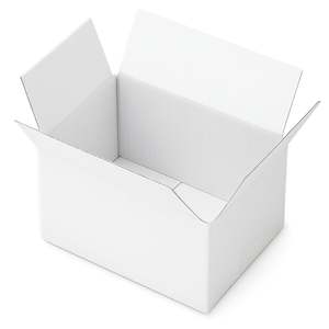 Small and Sturdy Postal Cardboard <b>Box</b> 160x115x102 mm <b>White</b> Interior and Exterior Kraft with Recycled Materials Flaps Included - Product Image 1
