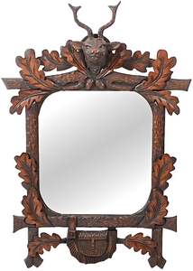 Muebles Lixora, Espejo de Madera Moderno y Lujoso con Estante de Almacenamiento, Hecho a Mano en Delhi, India - Product Image 3