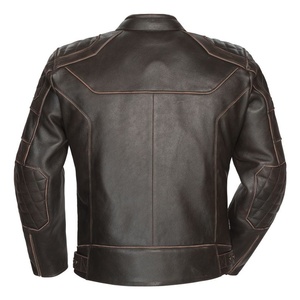 Veste en cuir pour motocyclette Manteau de style motard vintage Streetwear Fashion Outerwear Logo personnalisé Casual Touring Wear - Product Image 5