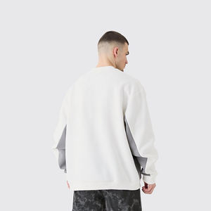 Pull-over oversize avec logo personnalisé pour hommes, sweat-shirt à capuche en coton multicolore, motif uni, coupe personnalisée, style à coudre - Product Image 3